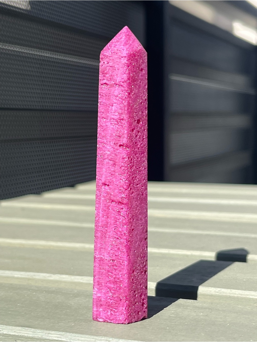 Pink Honey Comb Ruby Crystal Tower